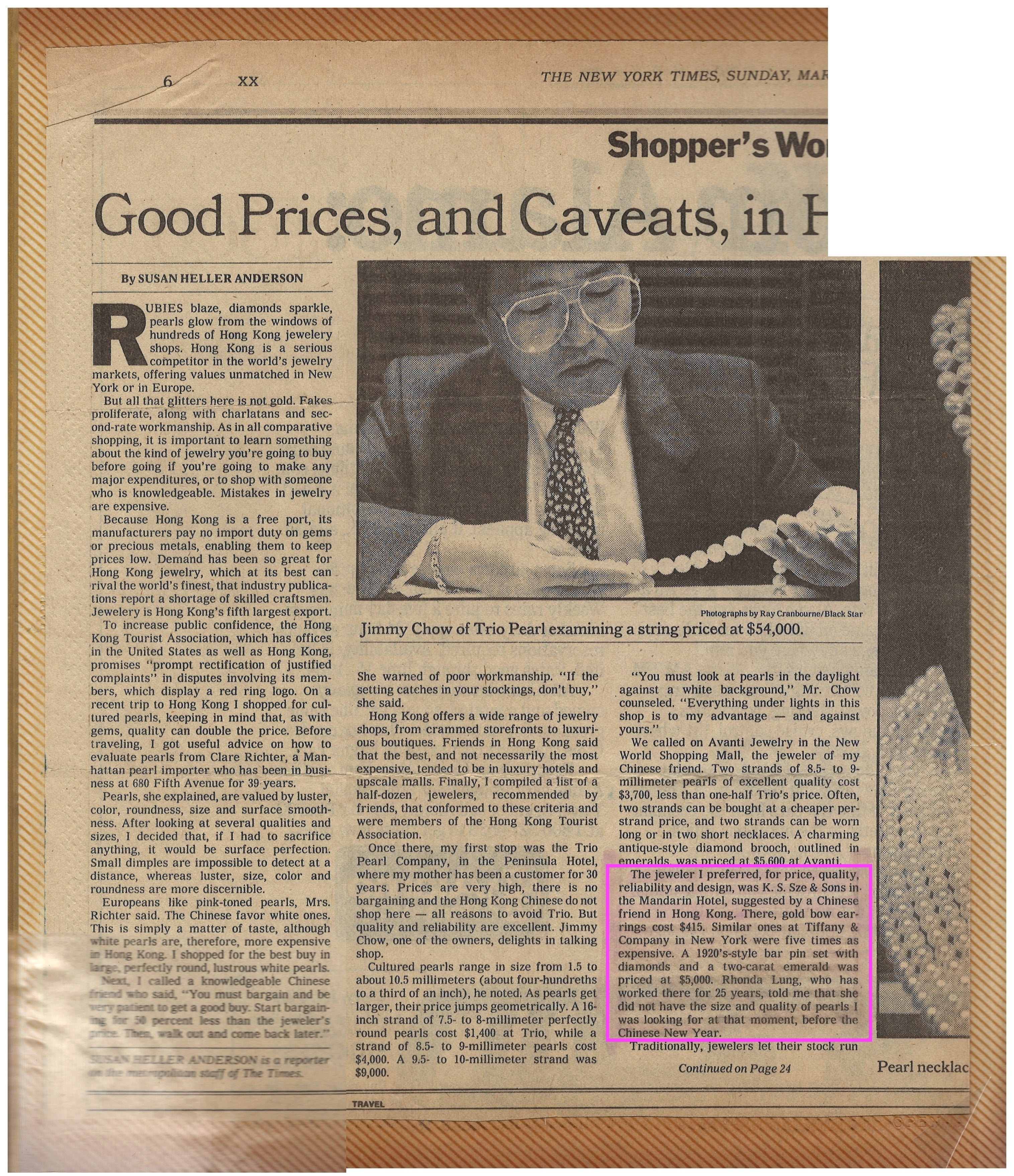 New York Times - K.S. Sze & Sons