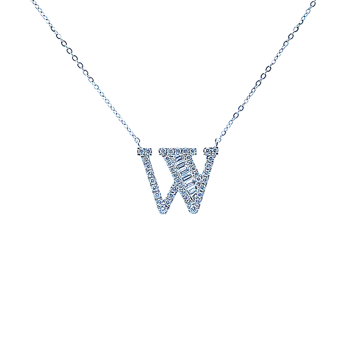 Initial Diamond Necklace “W” - K.S. Sze & Sons