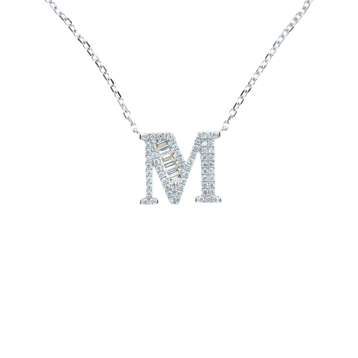 Initial Diamond Necklace “M” - K.S. Sze & Sons