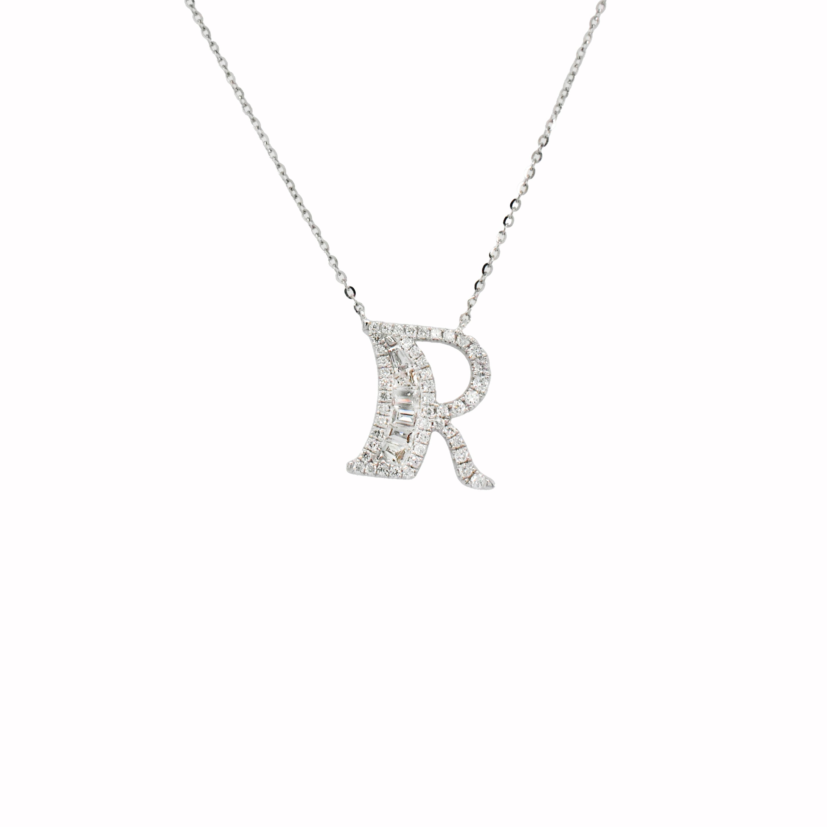 Initial Diamond Necklace  "R" - K.S. Sze & Sons