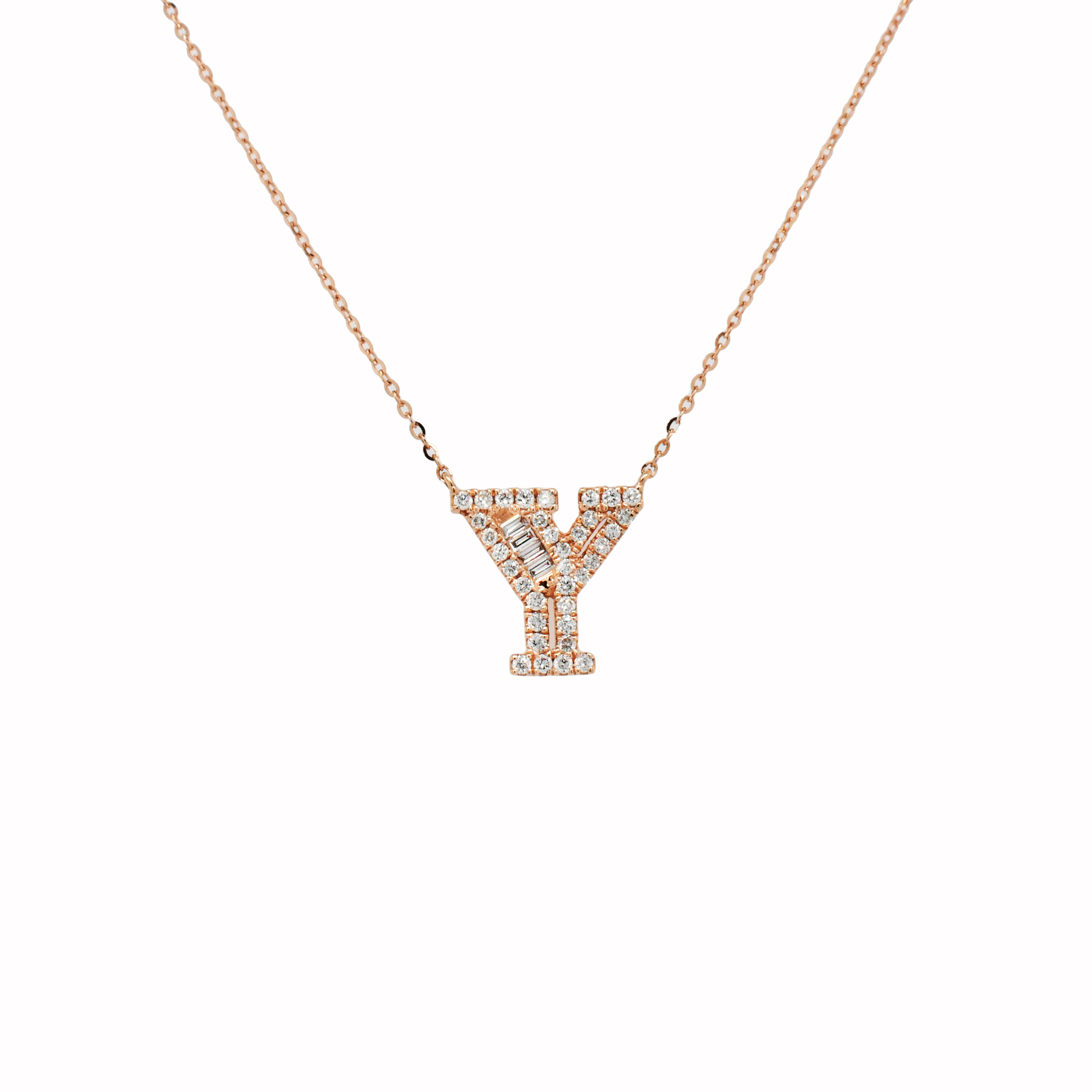 Initial Diamond Necklace  "Y" - K.S. Sze & Sons