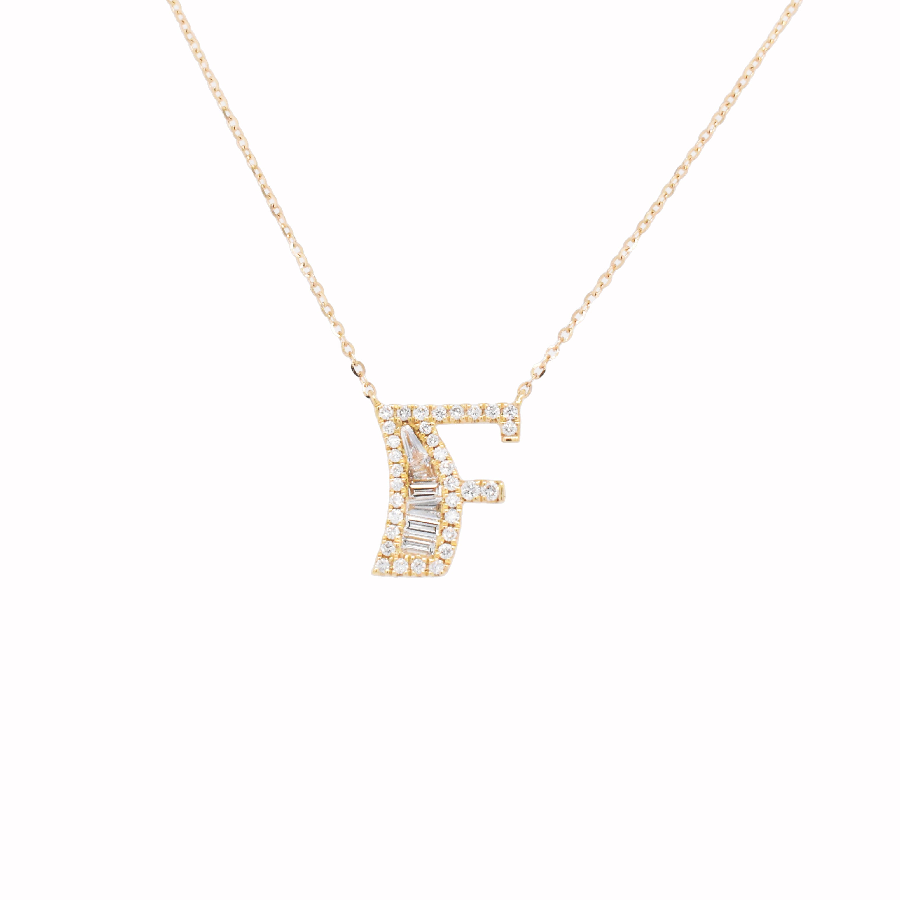 Initial Diamond Necklace  "F" - K.S. Sze & Sons