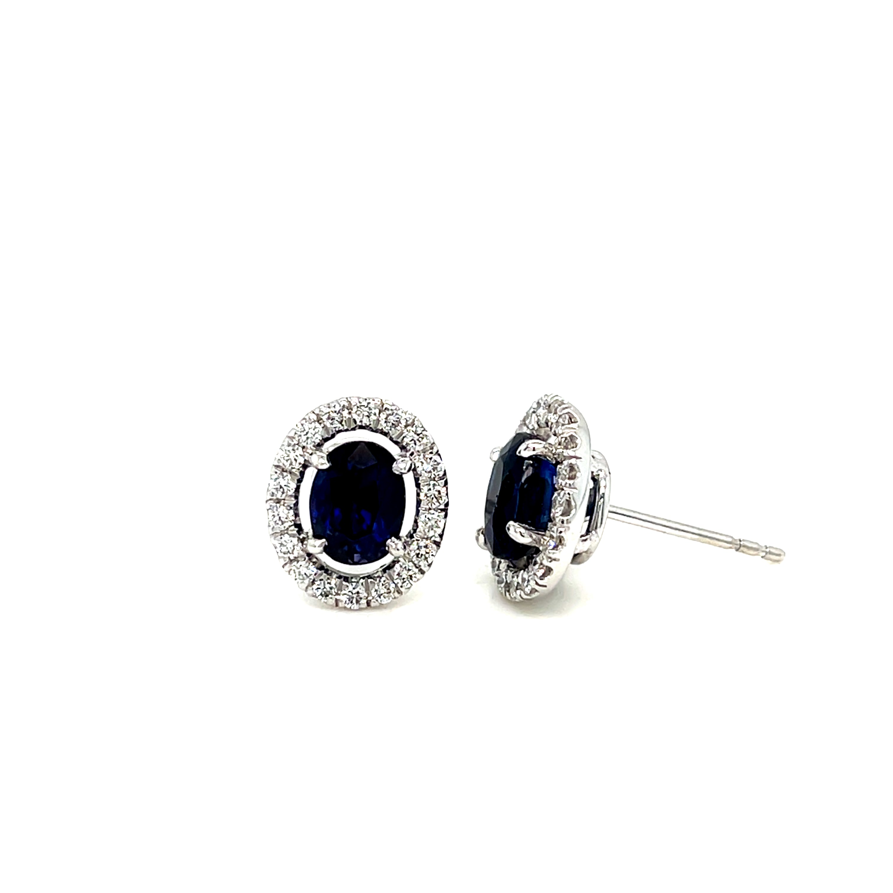 Sapphire & Diamond Stud Earring - K.S. Sze & Sons