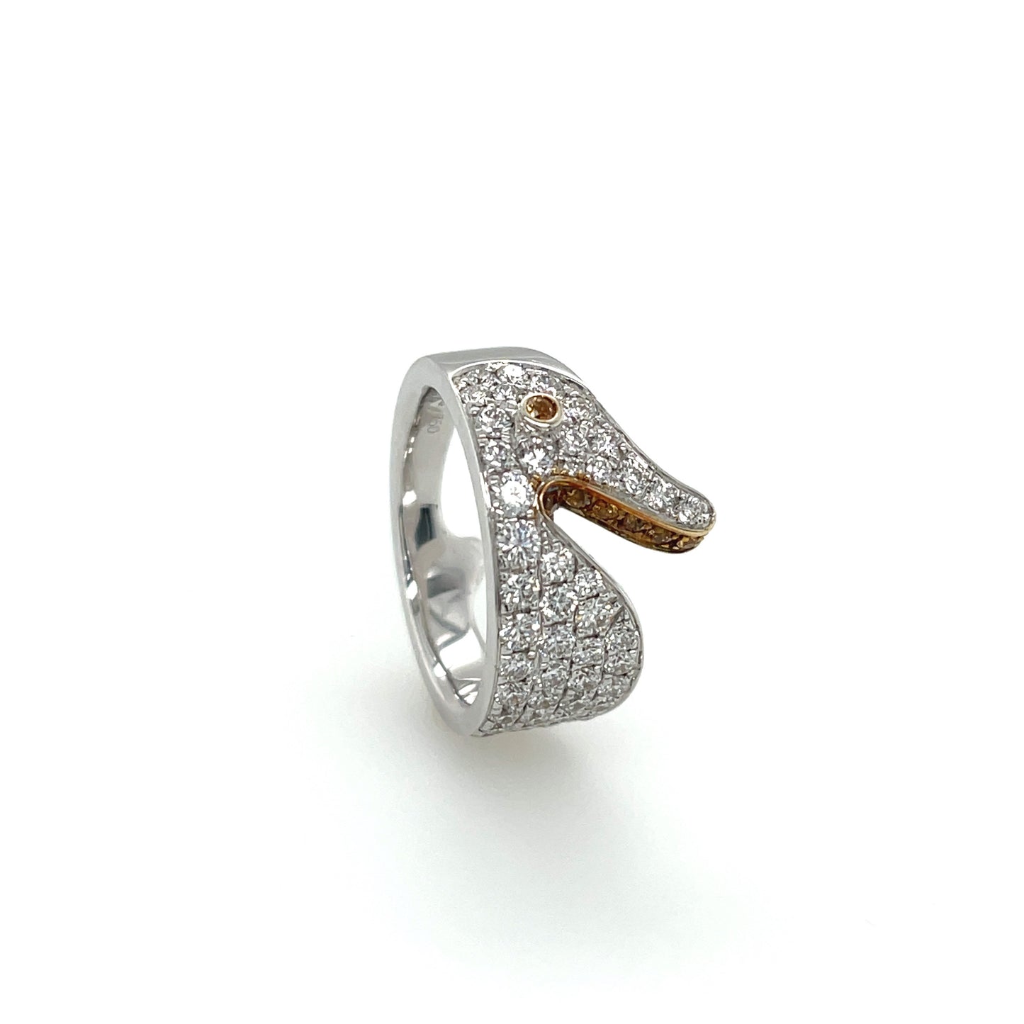 18K Diamond & Yellow Sapphire Ring - K.S. Sze & Sons