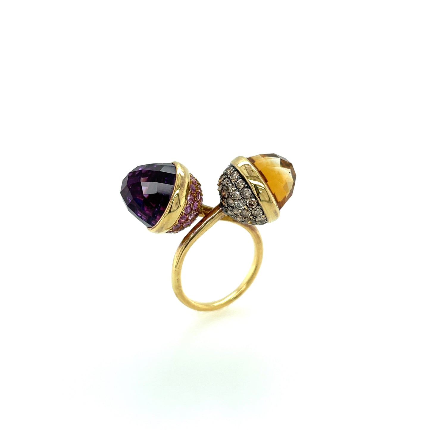 18K Gem stones & Diamond Ring - K.S. Sze & Sons