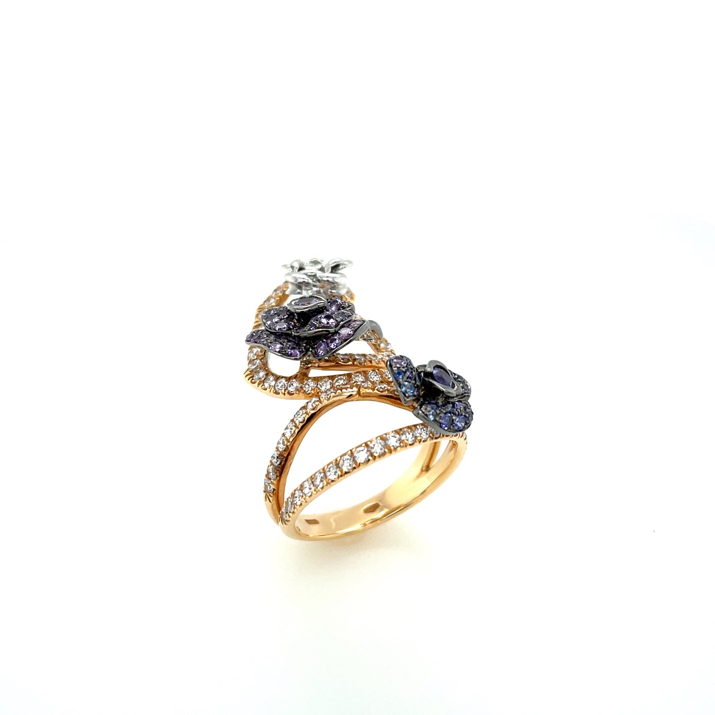 18K Diamond & Color Sapphire Ring - K.S. Sze & Sons