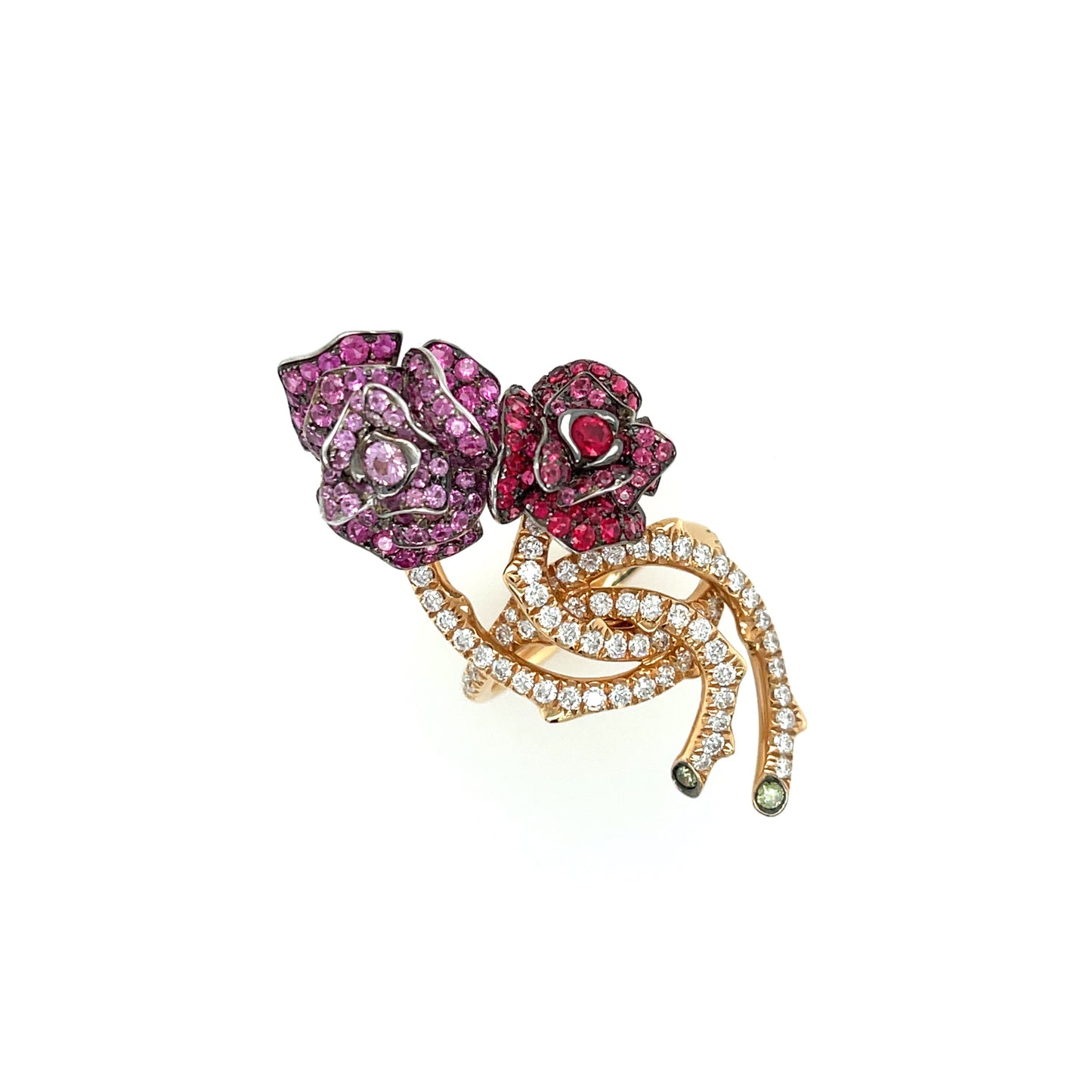 18K Color Sapphire & Diamond Ring - K.S. Sze & Sons