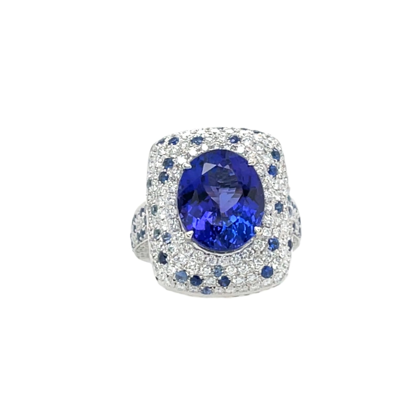 18K Tanzanite, Sapphire & Diamond Ring - K.S. Sze & Sons