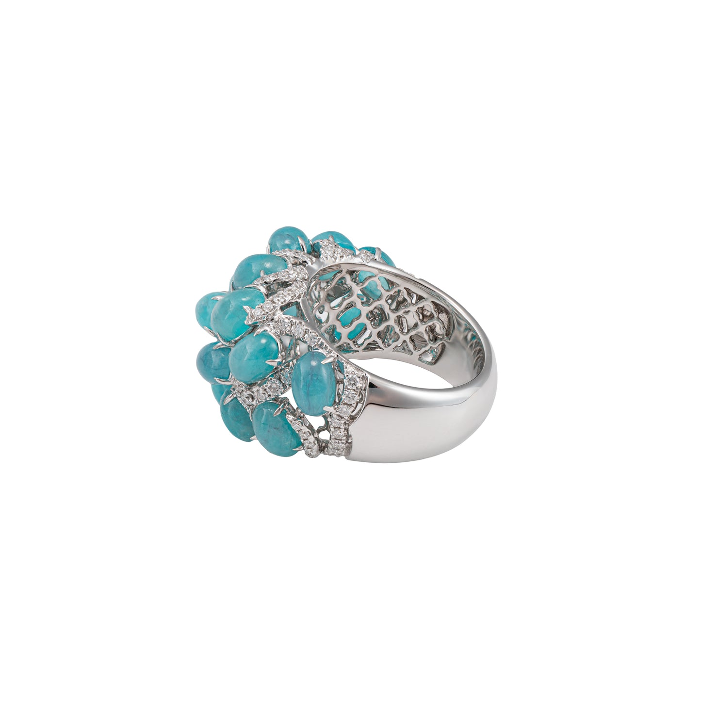 18K Paraiba & Diamond Ring - K.S. Sze & Sons