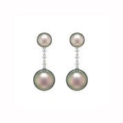 Tahitian South Sea Pearl & Diamond Earrings - K.S. Sze & Sons