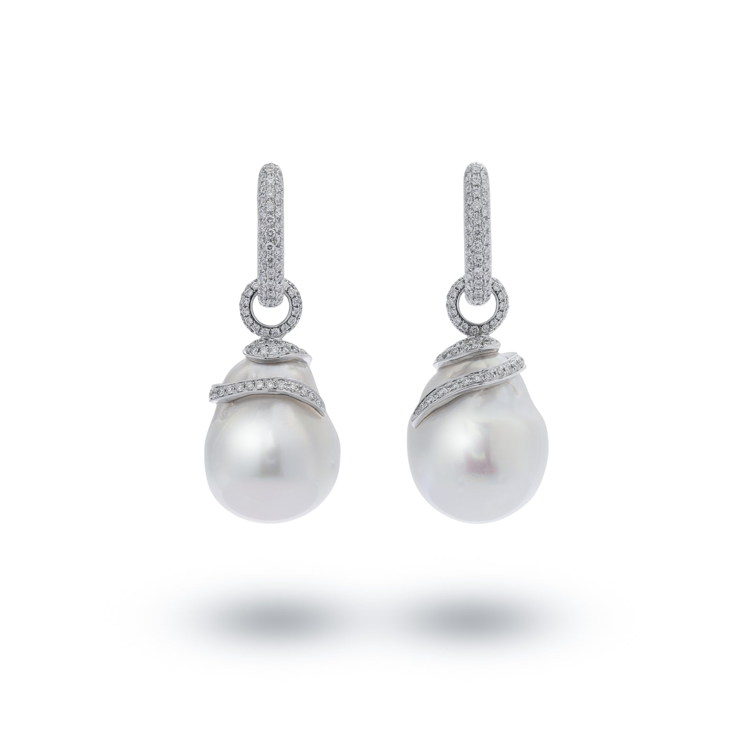 Transformational Diamond South Sea Pearl Earring / Pendant - K.S. Sze & Sons