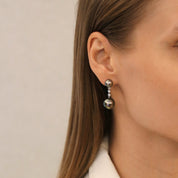 Tahitian South Sea Pearl & Diamond Earrings - K.S. Sze & Sons