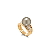 Tahitian South Sea Pearl & Diamond Ring - K.S. Sze & Sons