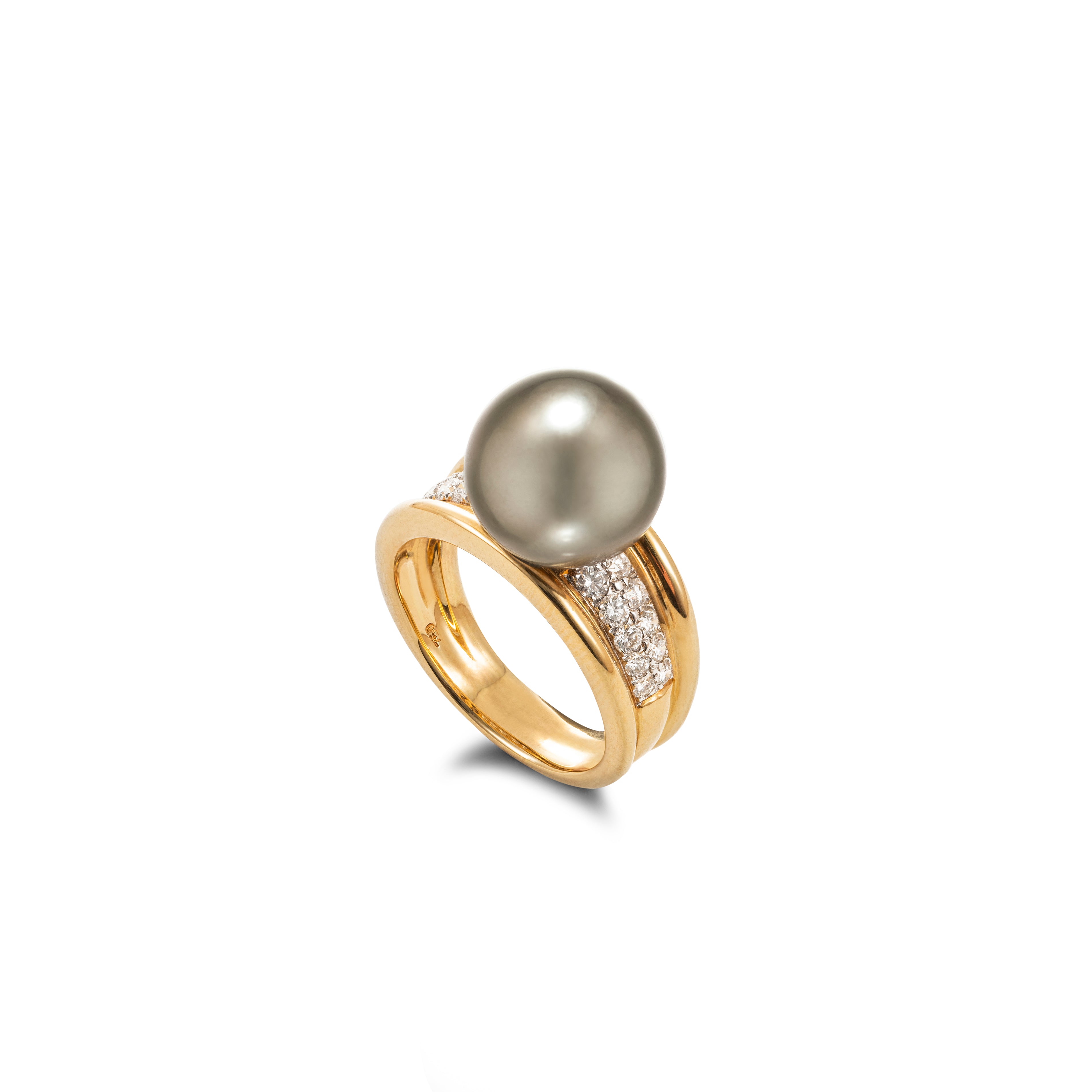 Tahitian South Sea Pearl & Diamond Ring - K.S. Sze & Sons