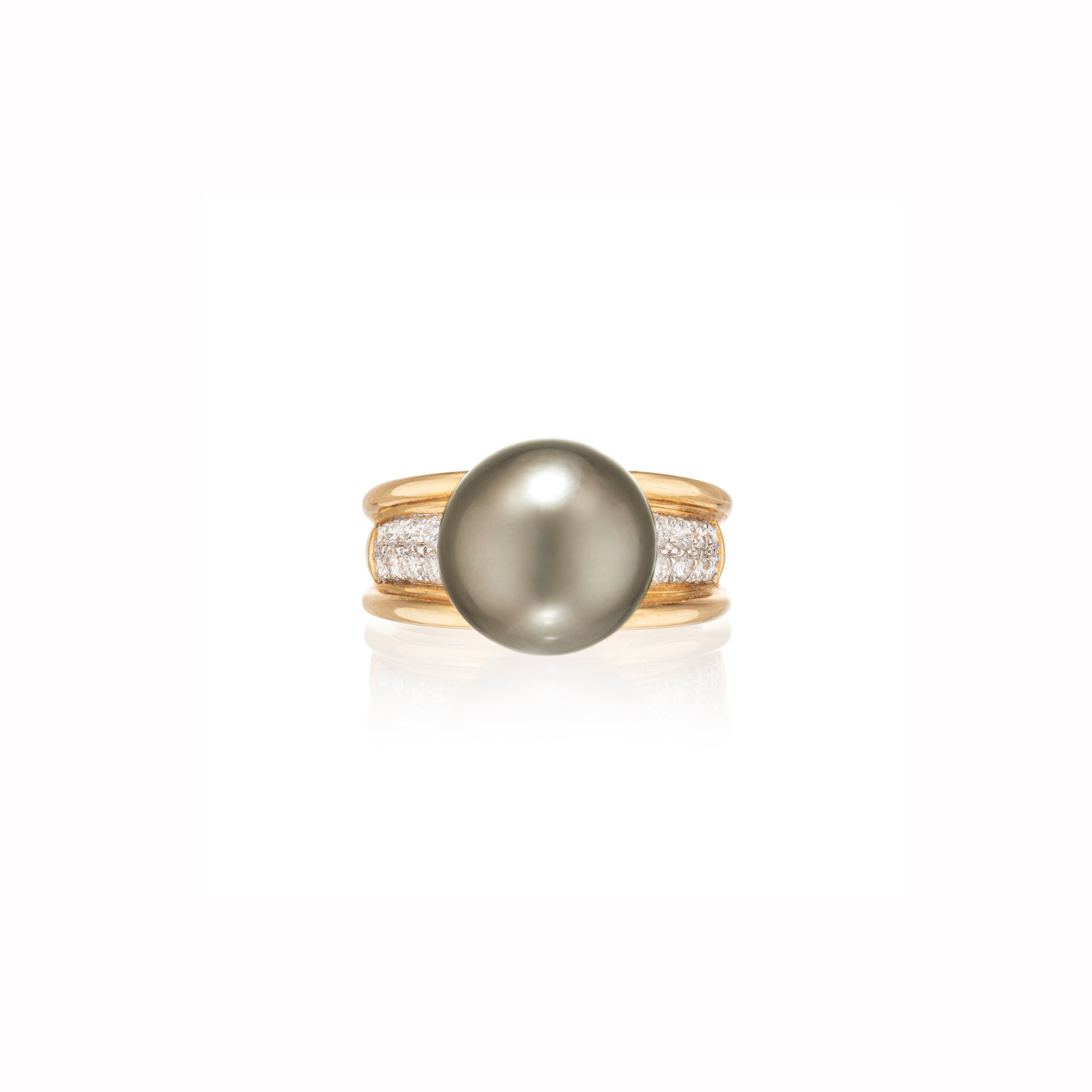 Tahitian South Sea Pearl & Diamond Ring - K.S. Sze & Sons