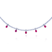 Dangling Burma Ruby & Diamond Necklace - K.S. Sze & Sons