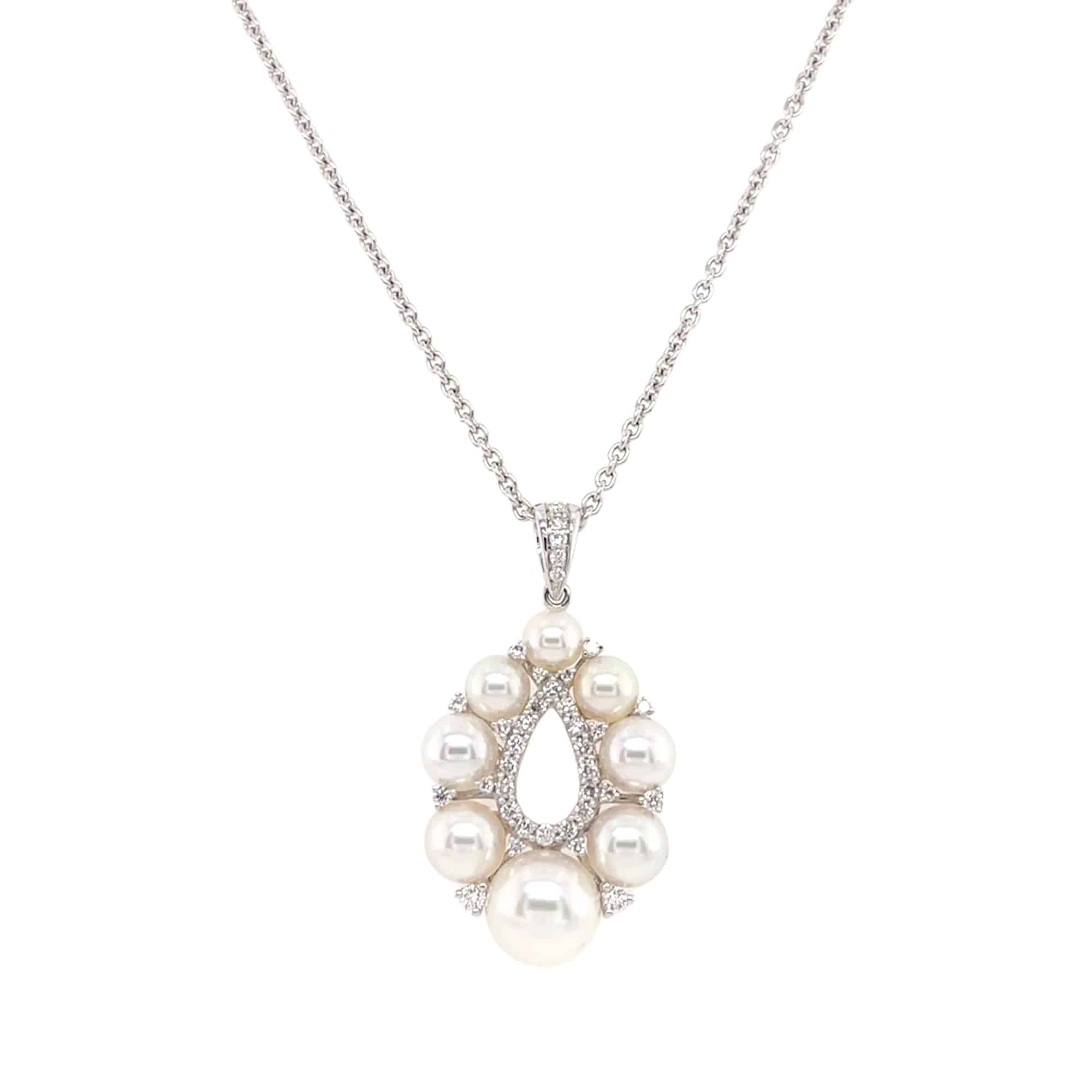 Akoya Oval Diamond Pendant - K.S. Sze & Sons