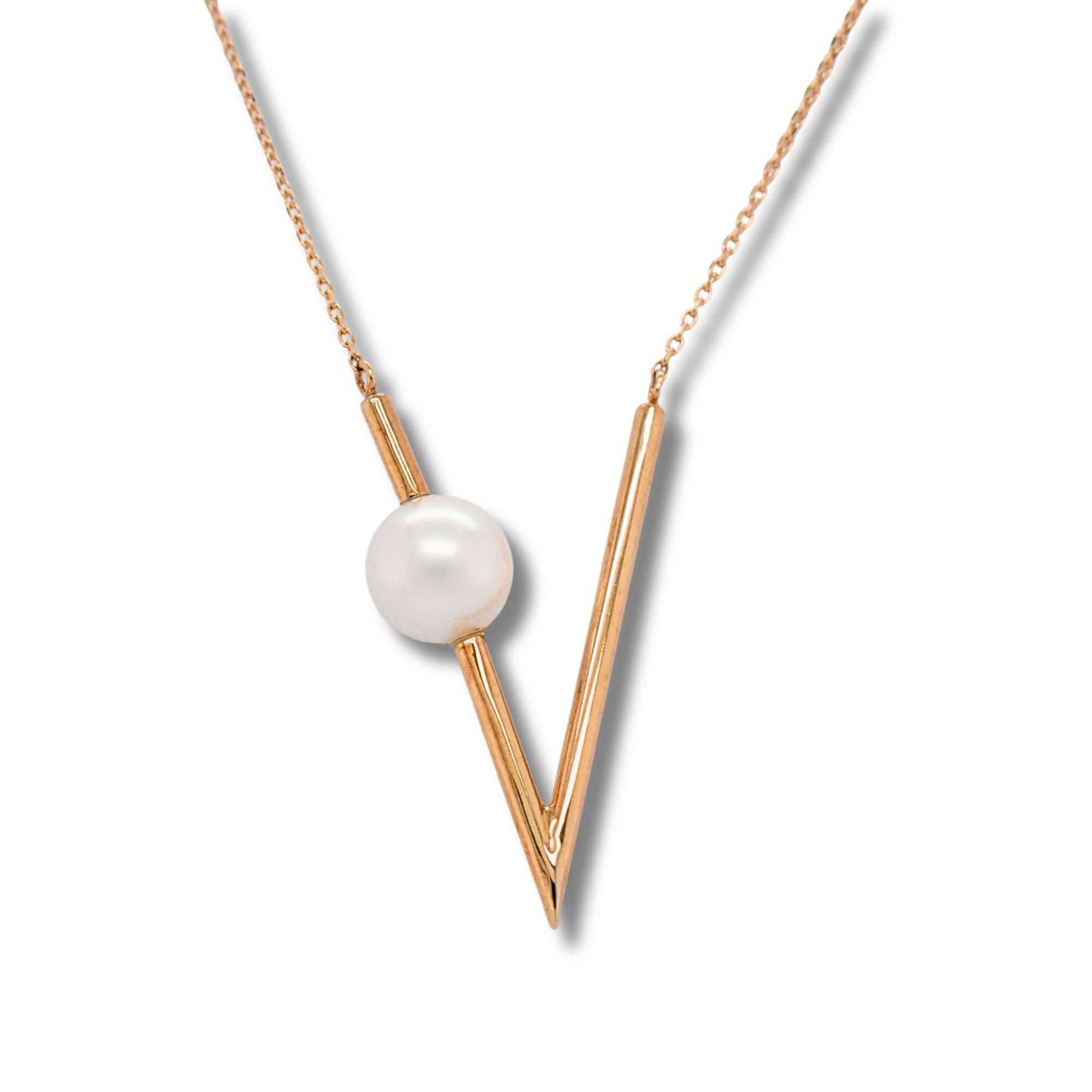 Yellow Gold “V” Necklace - K.S. Sze & Sons