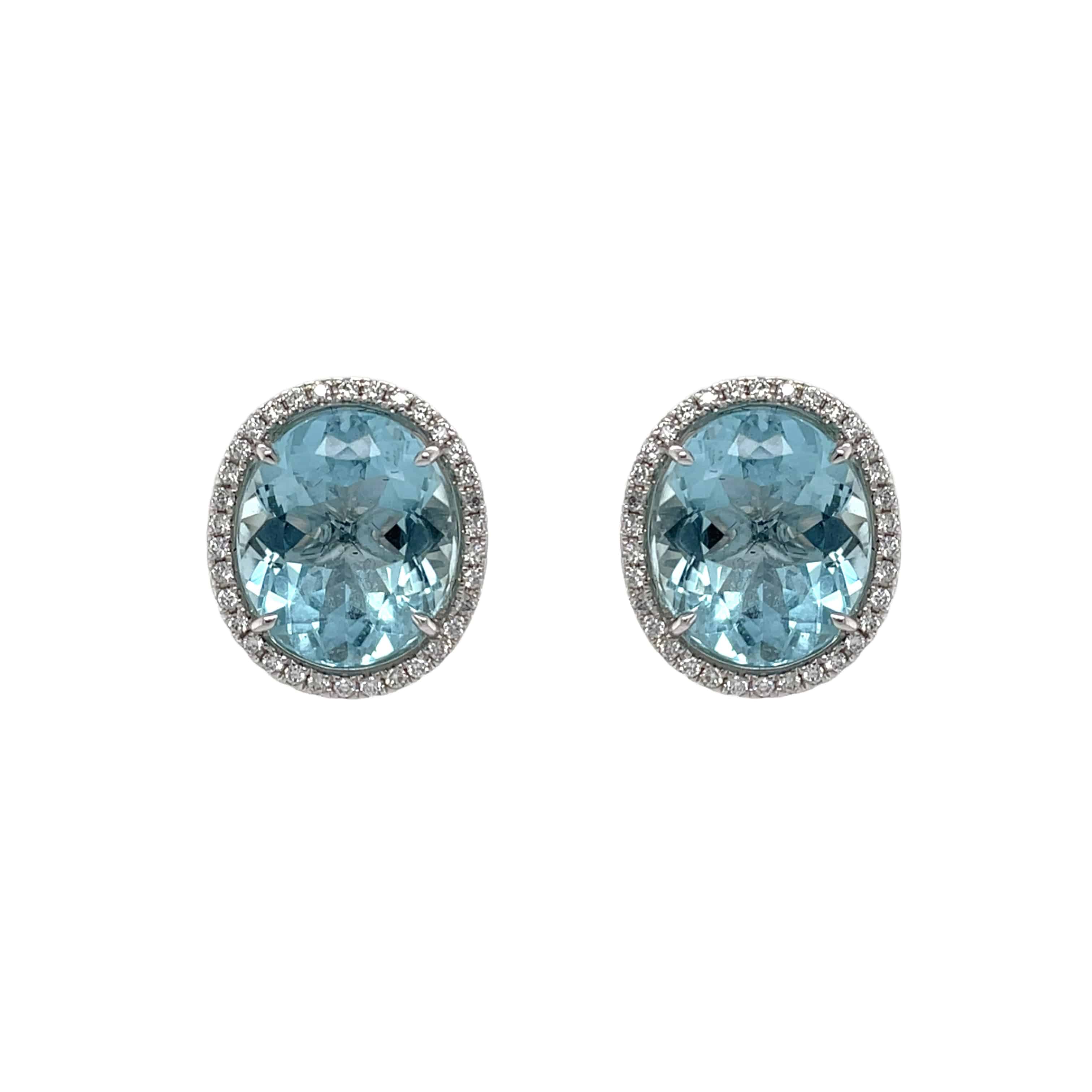 Aquamarine & Diamond Earrings - K.S. Sze & Sons