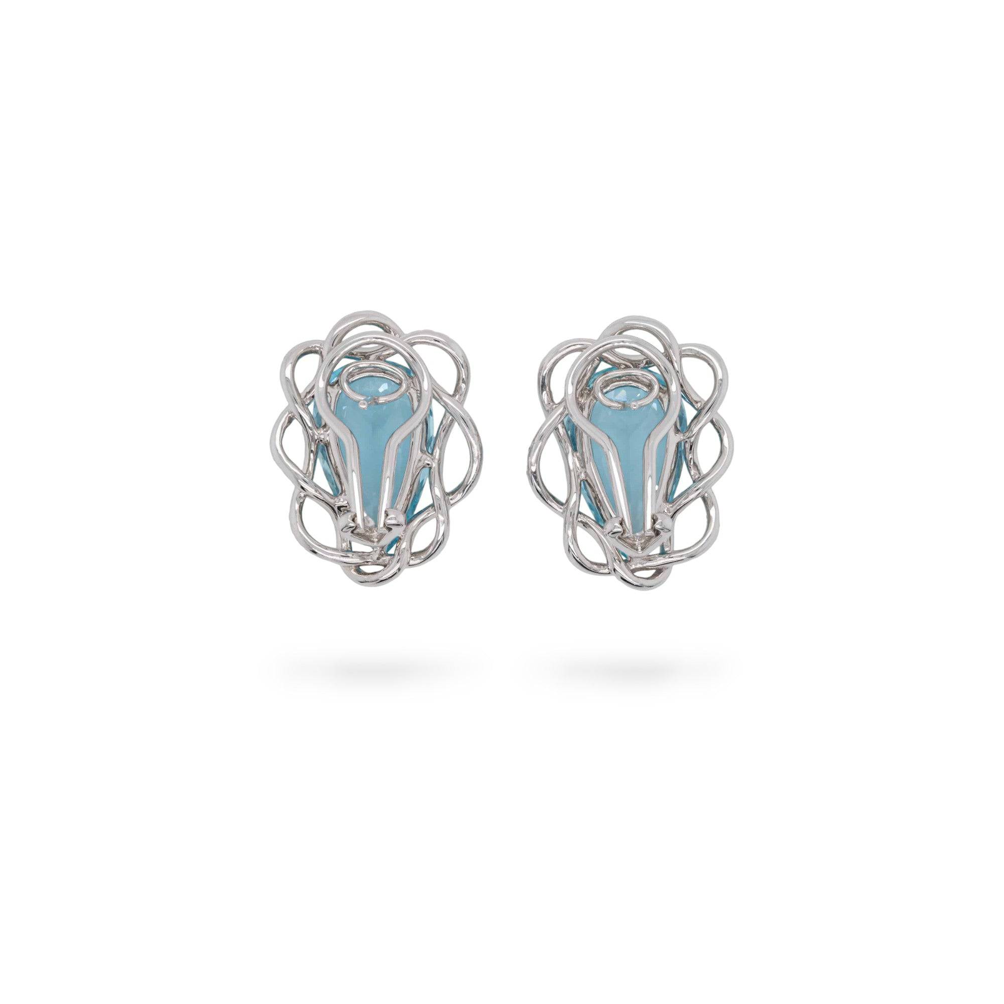Aquamarine & White Diamond Earrings - K.S. Sze & Sons