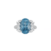 Aqumarine & Diamond Ring - K.S. Sze & Sons