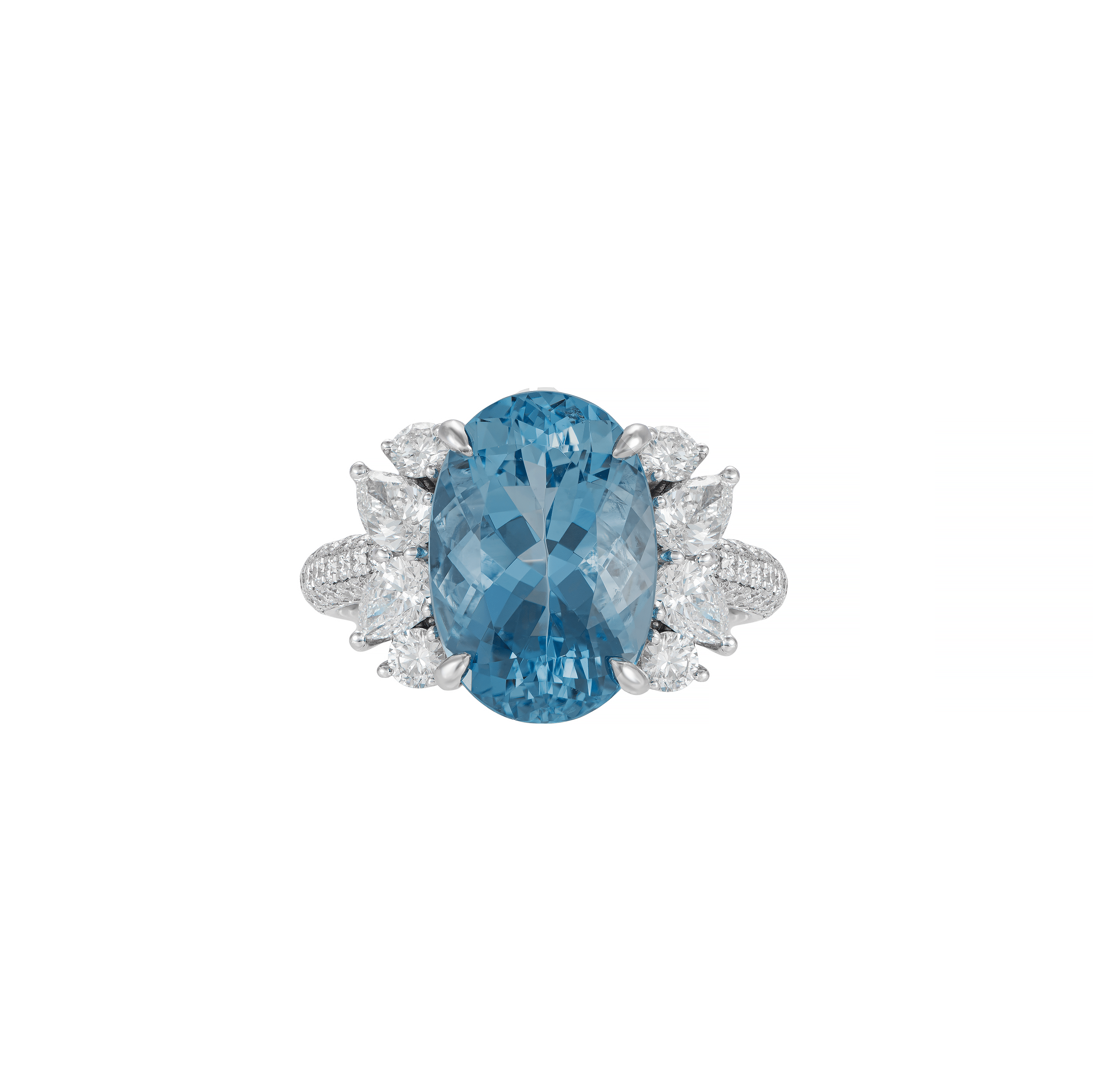 Aqumarine & Diamond Ring - K.S. Sze & Sons