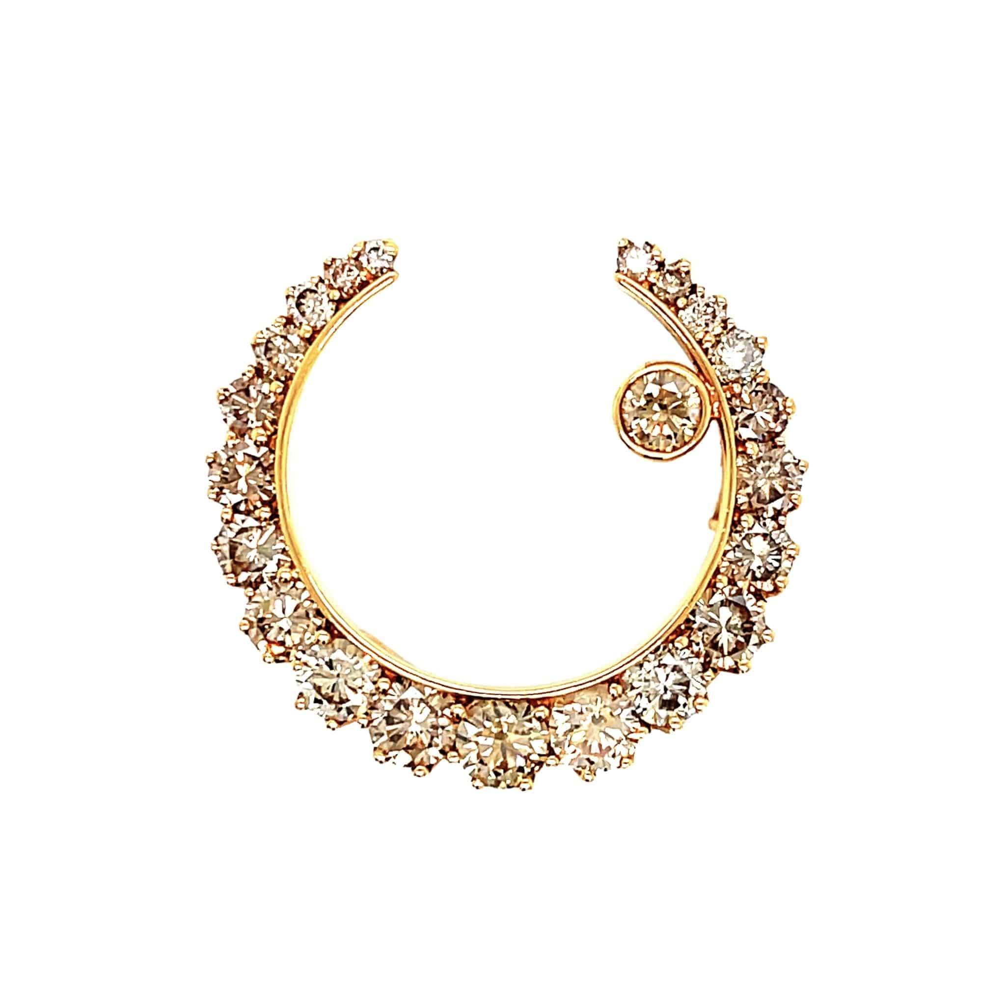 Brown Diamond Brooch - K.S. Sze & Sons