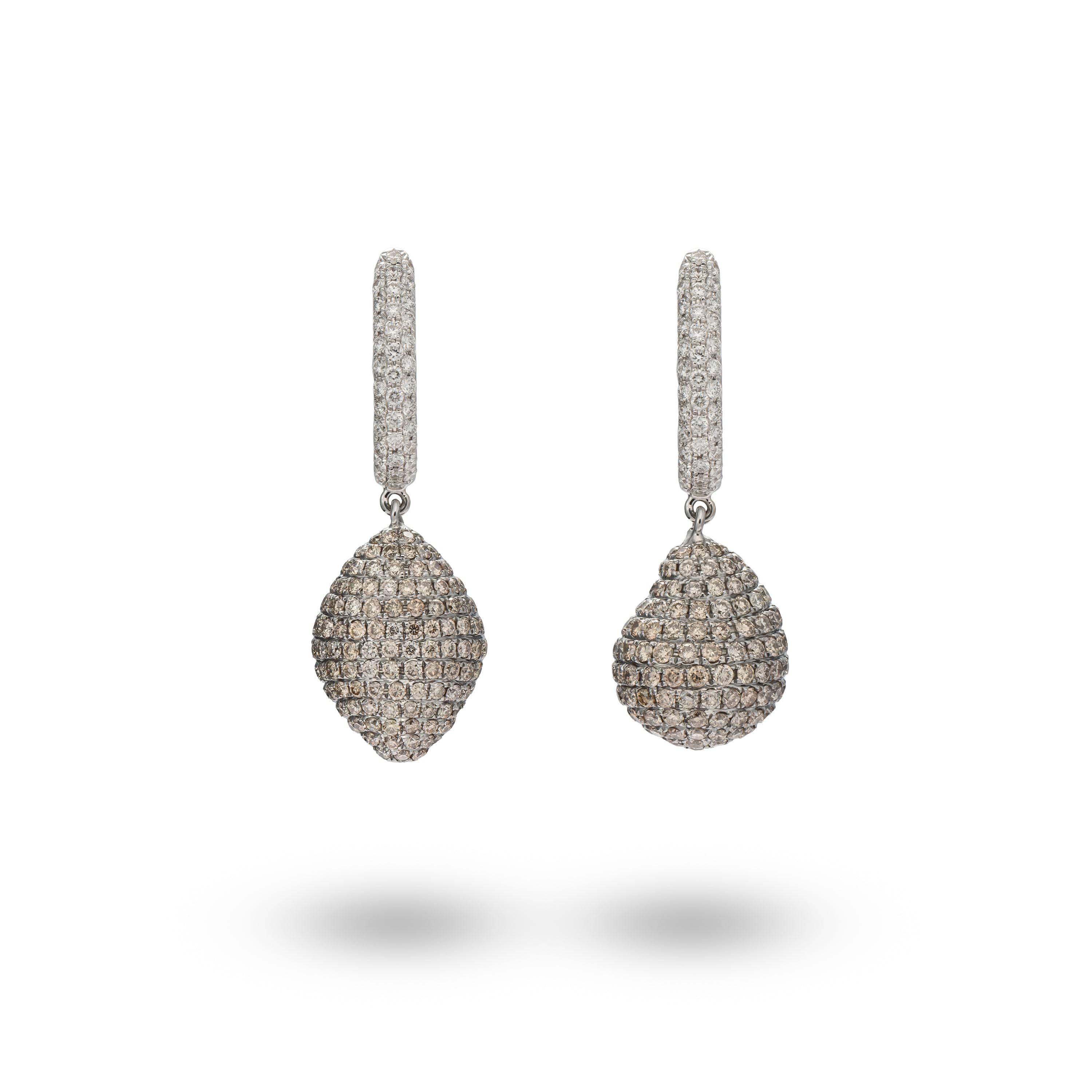 Brown Diamond Drops Earrings - K.S. Sze & Sons