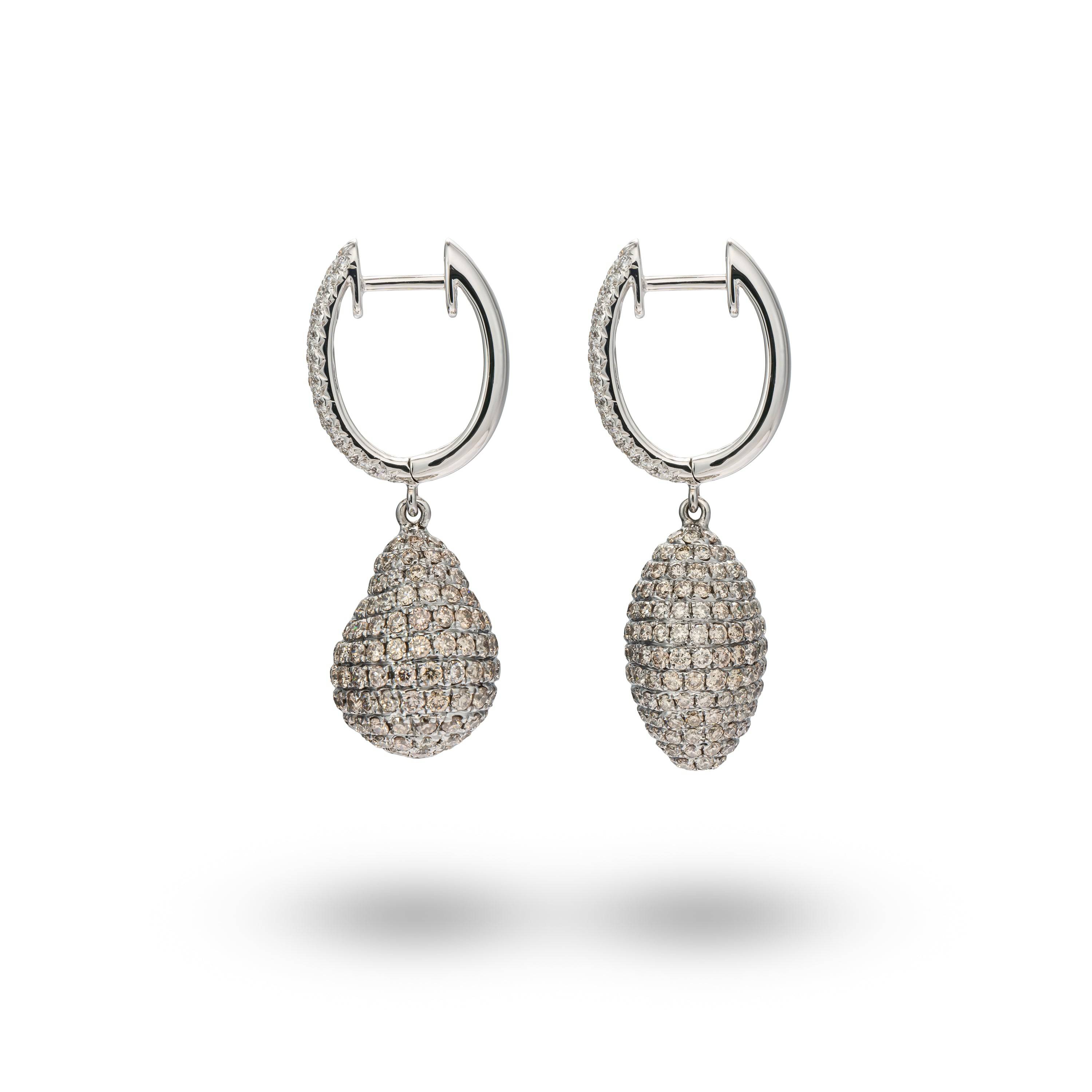 Brown Diamond Drops Earrings - K.S. Sze & Sons