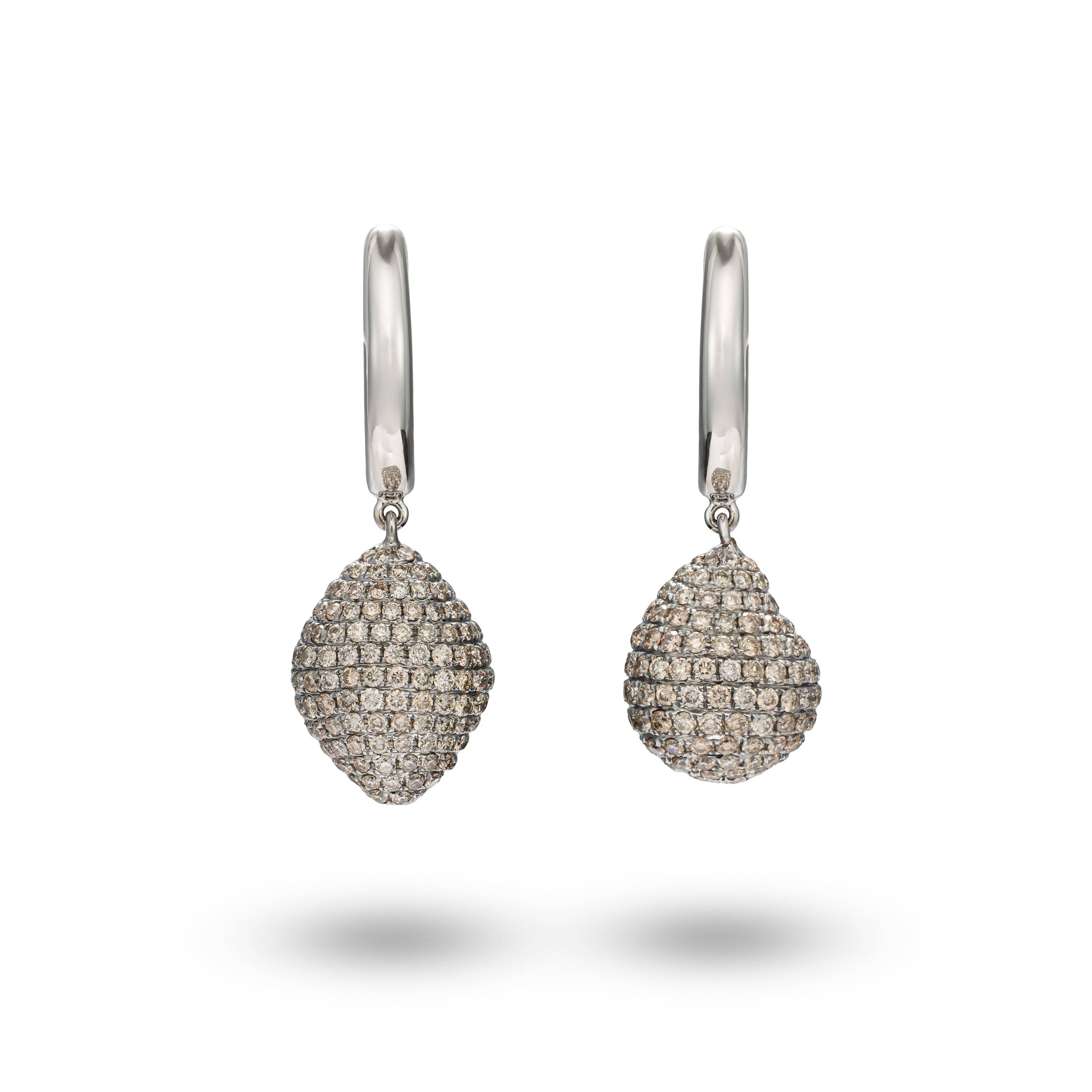 Brown Diamond Drops Earrings - K.S. Sze & Sons