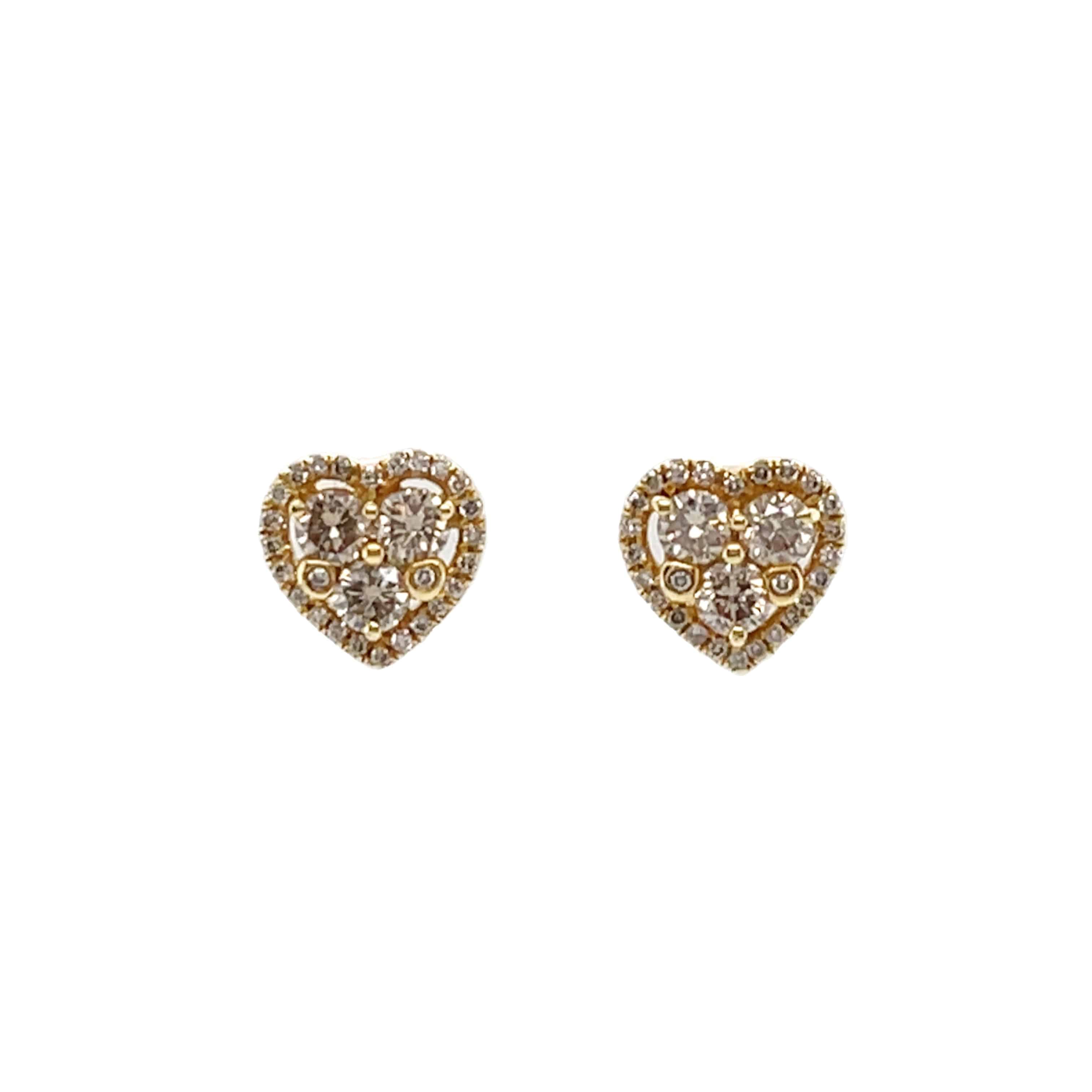 Brown Diamond Heart Shaped Earrings - K.S. Sze & Sons