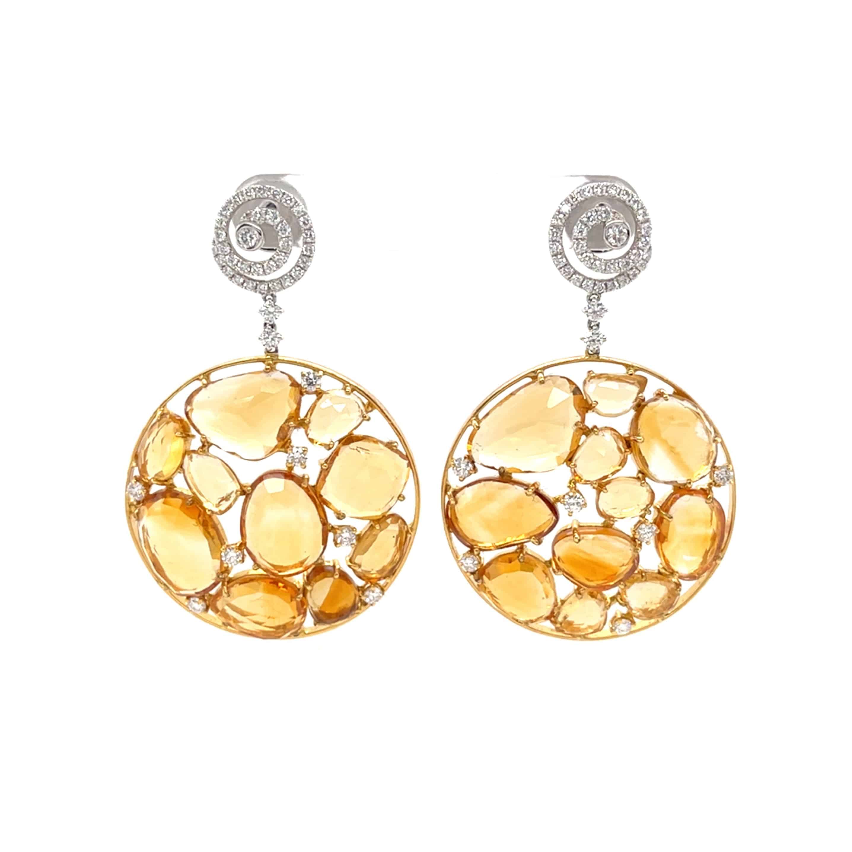 Citrine & Diamond Earrings - K.S. Sze & Sons
