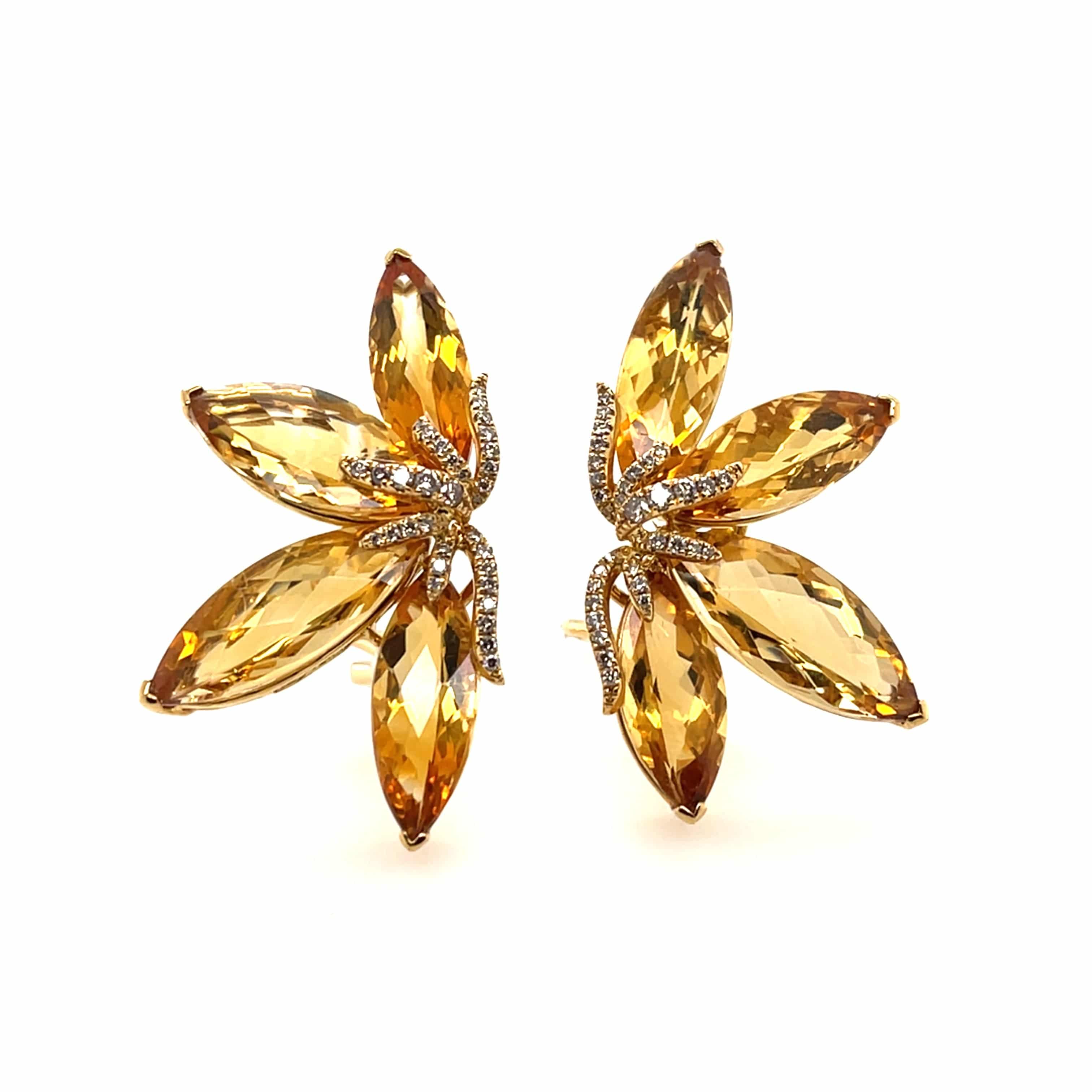Citrine & Diamond Earrings - K.S. Sze & Sons