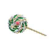 Conch Pearl, Jade & Diamond Lollipop Brooch - K.S. Sze & Sons