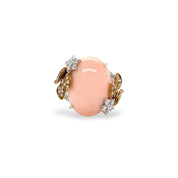 Coral & White Diamond Ring - K.S. Sze & Sons