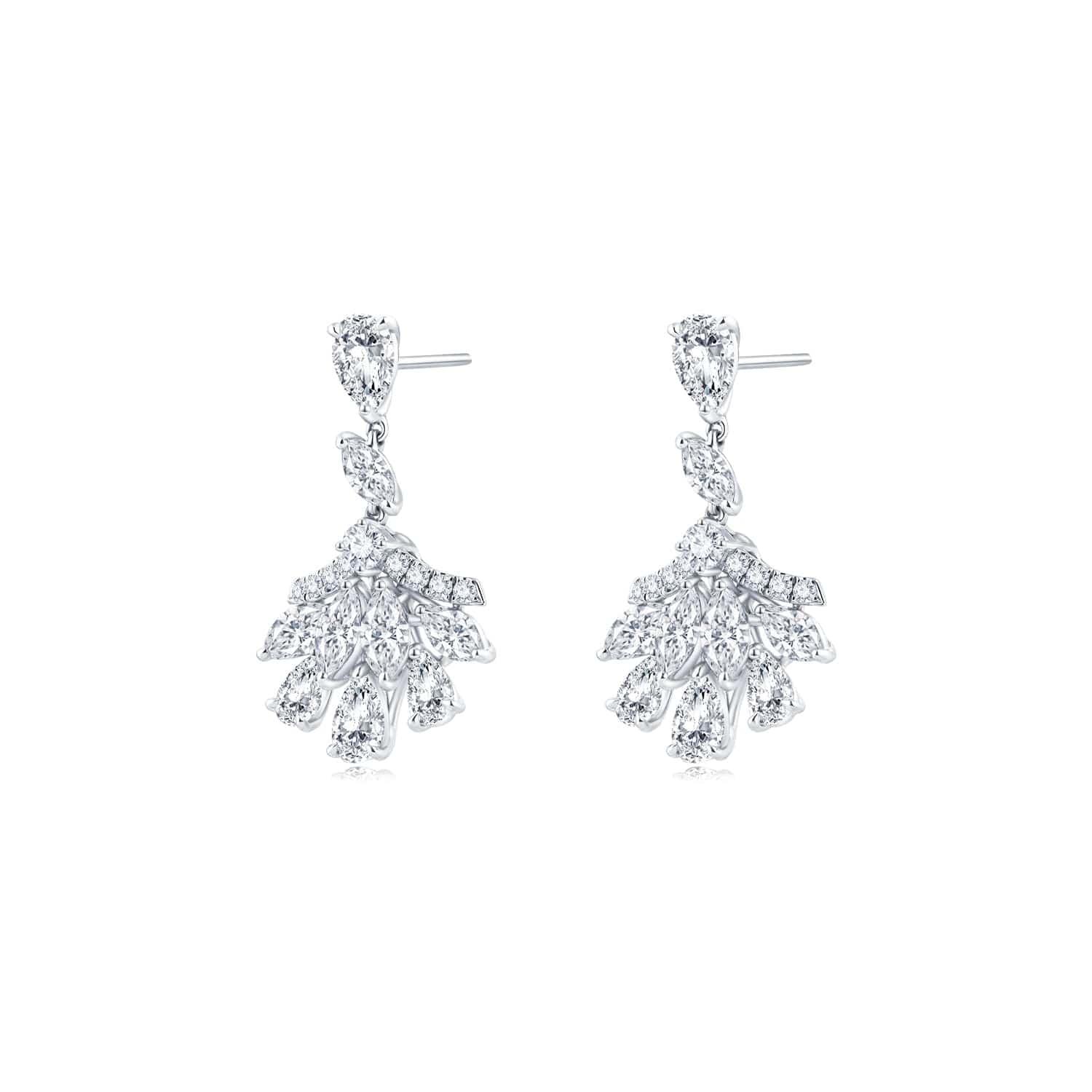 Dangling Fan Earrings - K.S. Sze & Sons