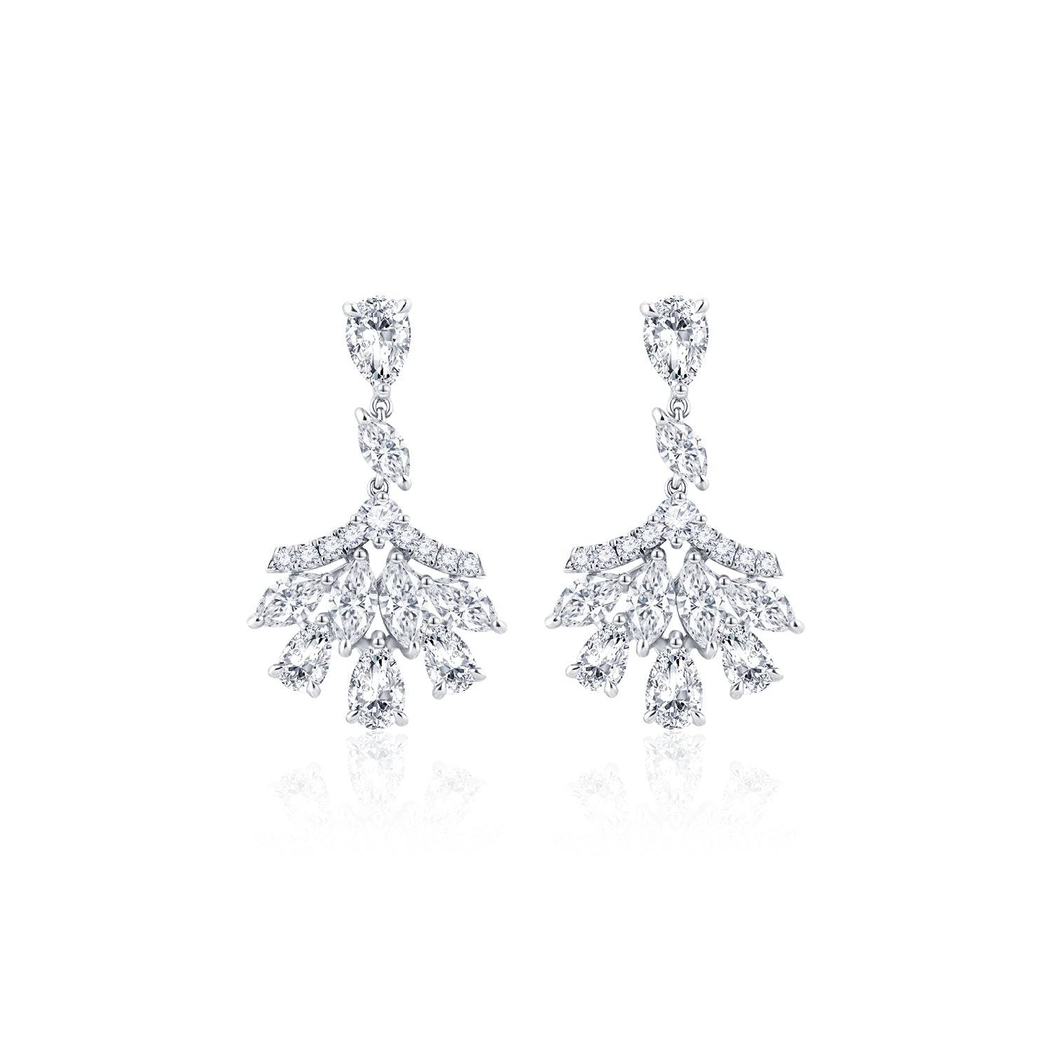 Dangling Fan Earrings - K.S. Sze & Sons