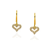 Diamond Heart Shape Drop Earrings - K.S. Sze & Sons