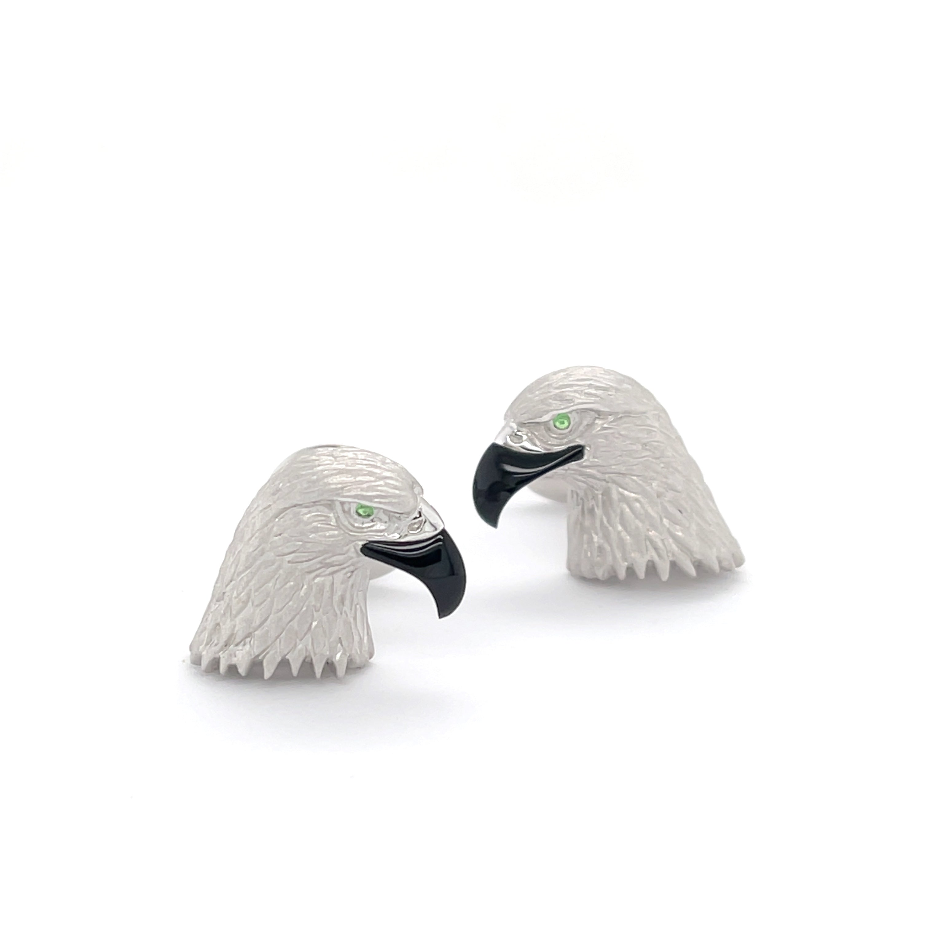 Eagle Heads Onyx Cufflinks - K.S. Sze & Sons