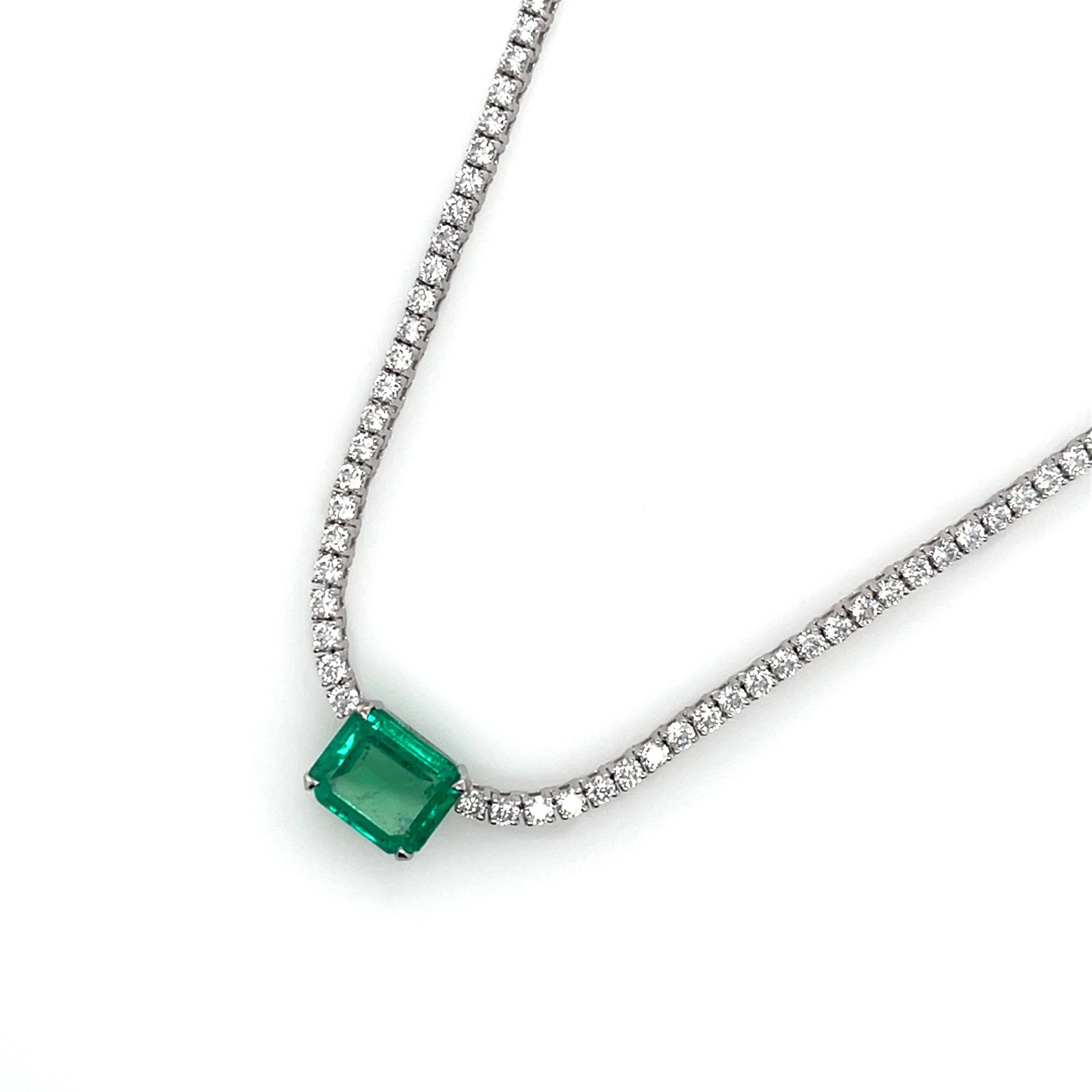 Emerald & Diamonds Necklace - K.S. Sze & Sons