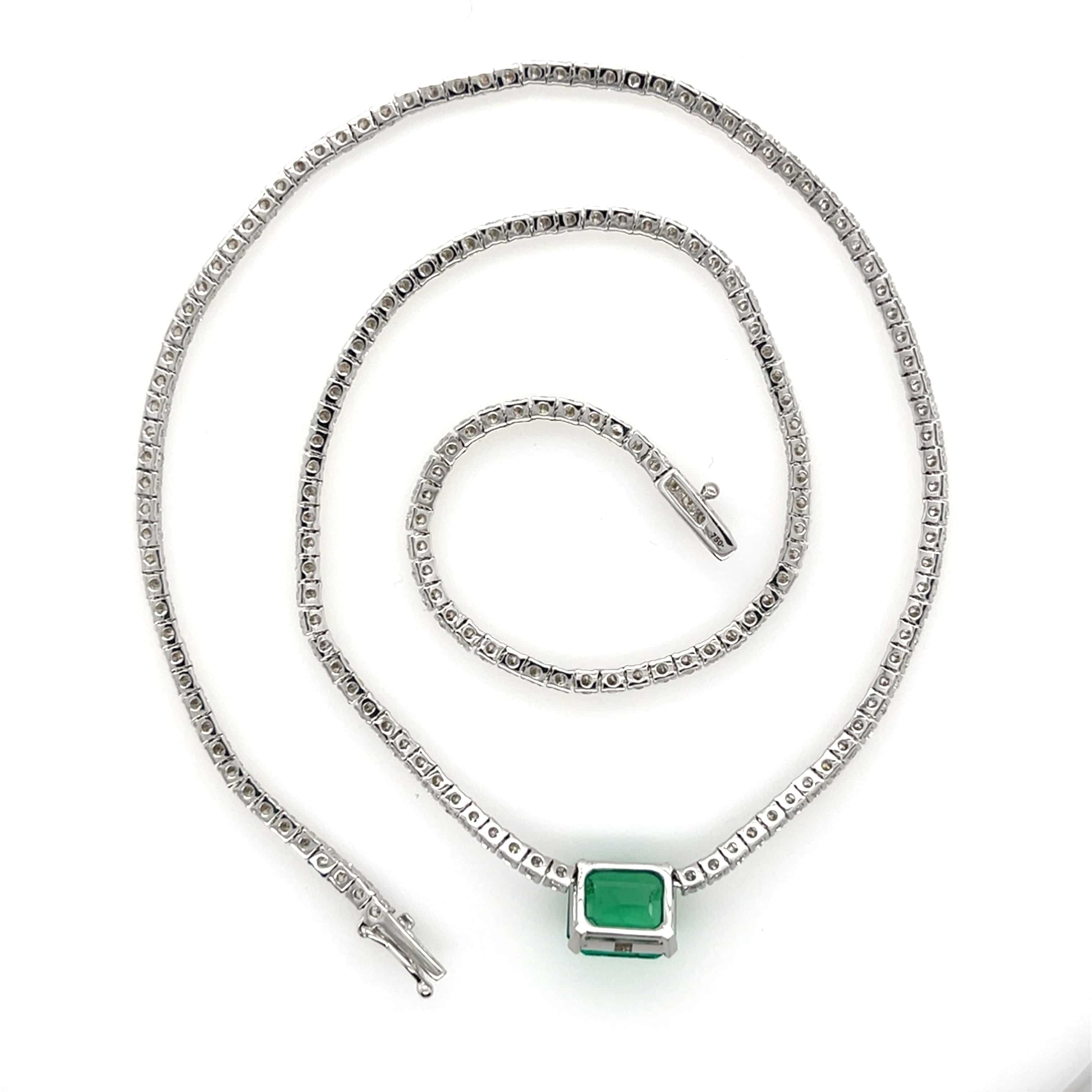 Emerald & Diamonds Necklace - K.S. Sze & Sons