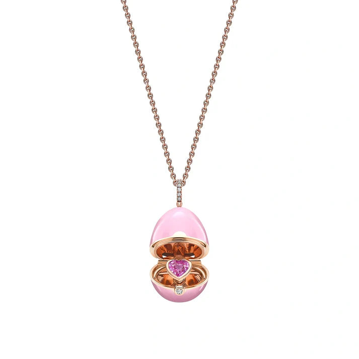 FABERGE Lacquer Heart Surprise Locket - K.S. Sze & Sons