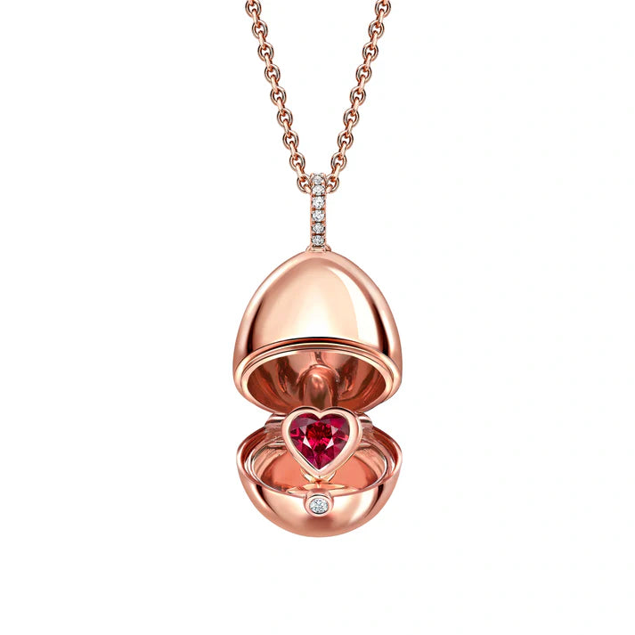 FABERGE Ruby Heart Surprise Locket - K.S. Sze & Sons