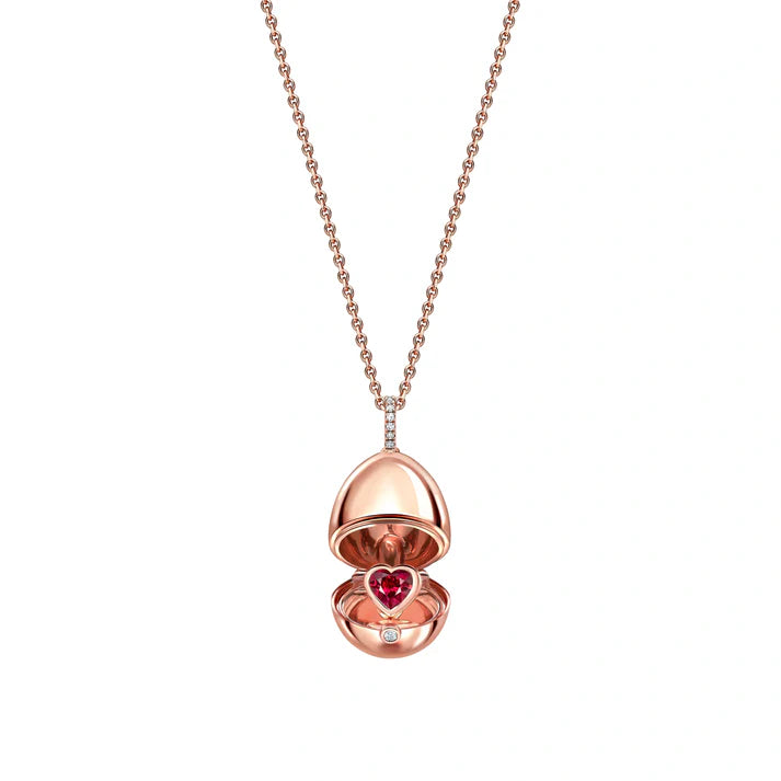 FABERGE Ruby Heart Surprise Locket - K.S. Sze & Sons