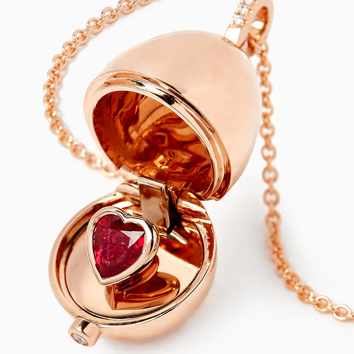 FABERGE Ruby Heart Surprise Locket - K.S. Sze & Sons