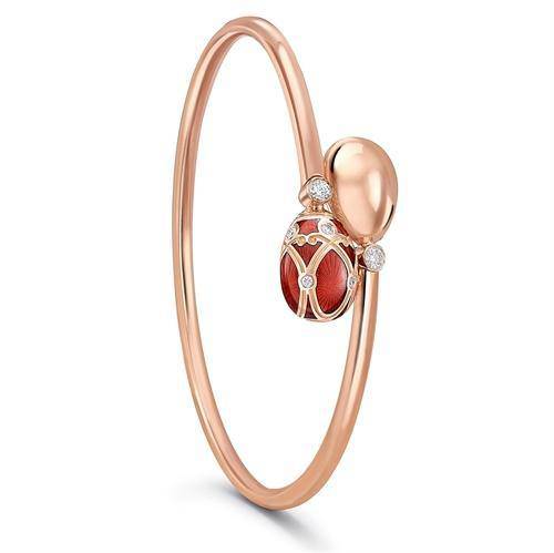 FABERGE Rose Gold Diamond & Enamel Bangle - K.S. Sze & Sons