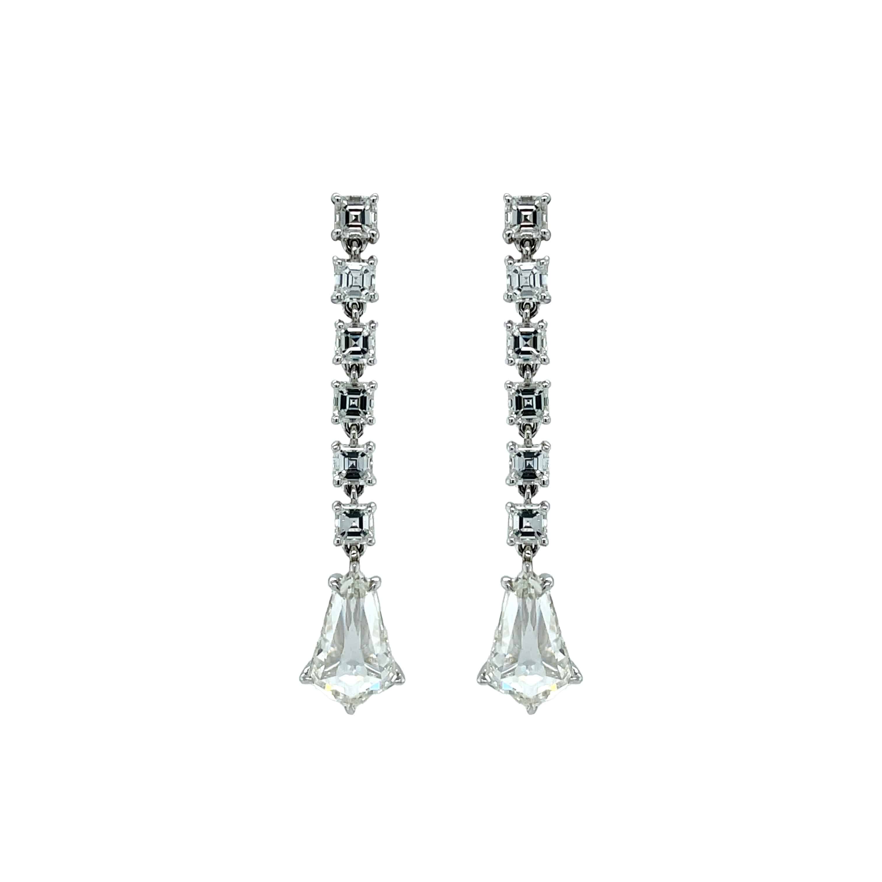 Fancy Shaped Diamond Earrings - K.S. Sze & Sons