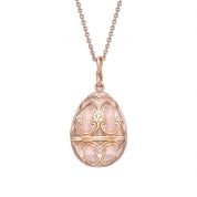 FABERGE Pink Guilloché Enamel Egg Pendant - K.S. Sze & Sons