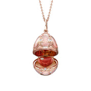 FABERGE Pink Guilloché Enamel Heart Surprise Locket - K.S. Sze & Sons