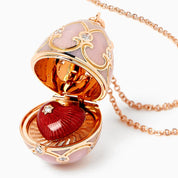 FABERGE Pink Guilloché Enamel Heart Surprise Locket - K.S. Sze & Sons